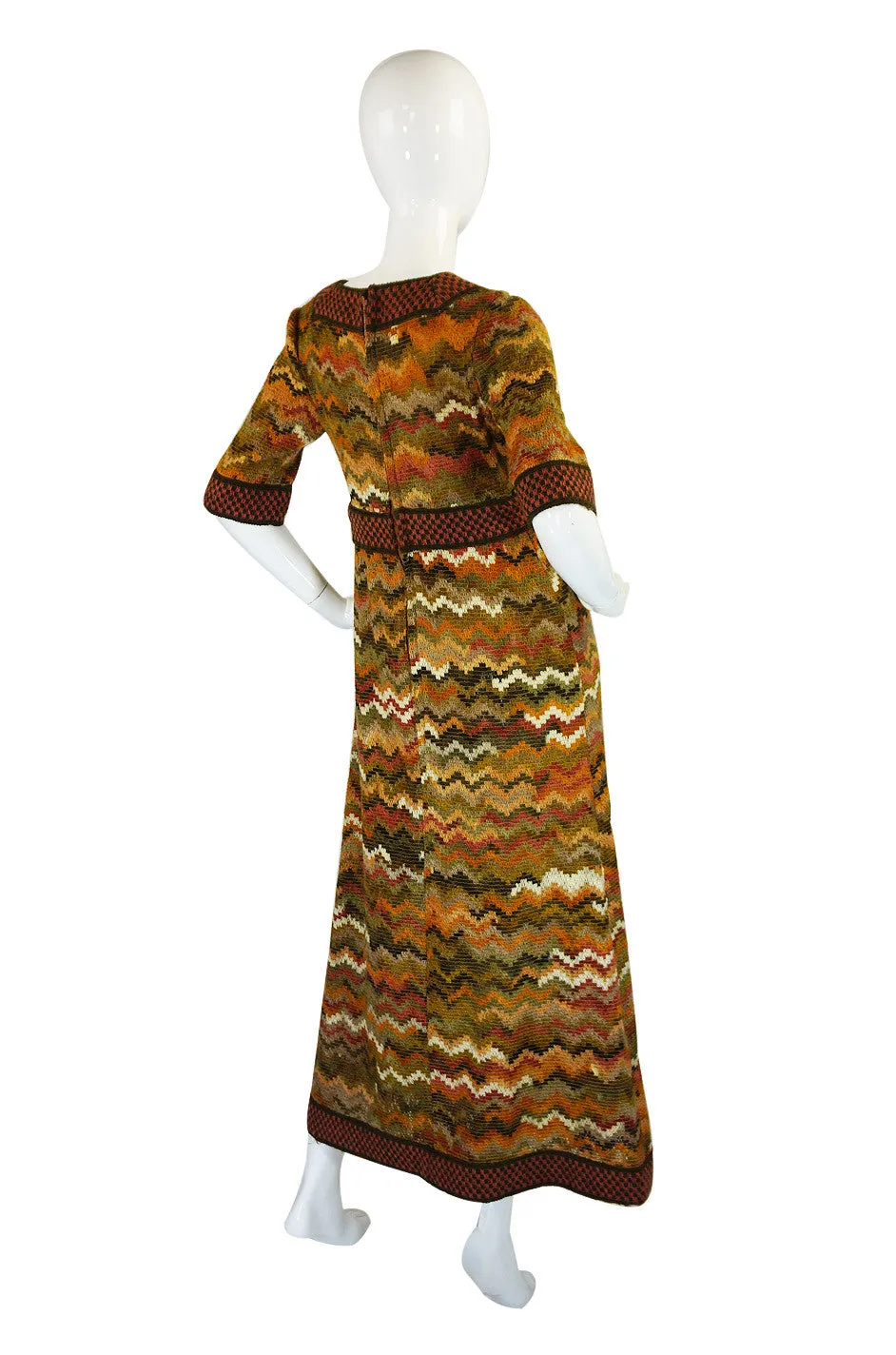 1970s Iconic Jean Varon Knit Maxi Dress