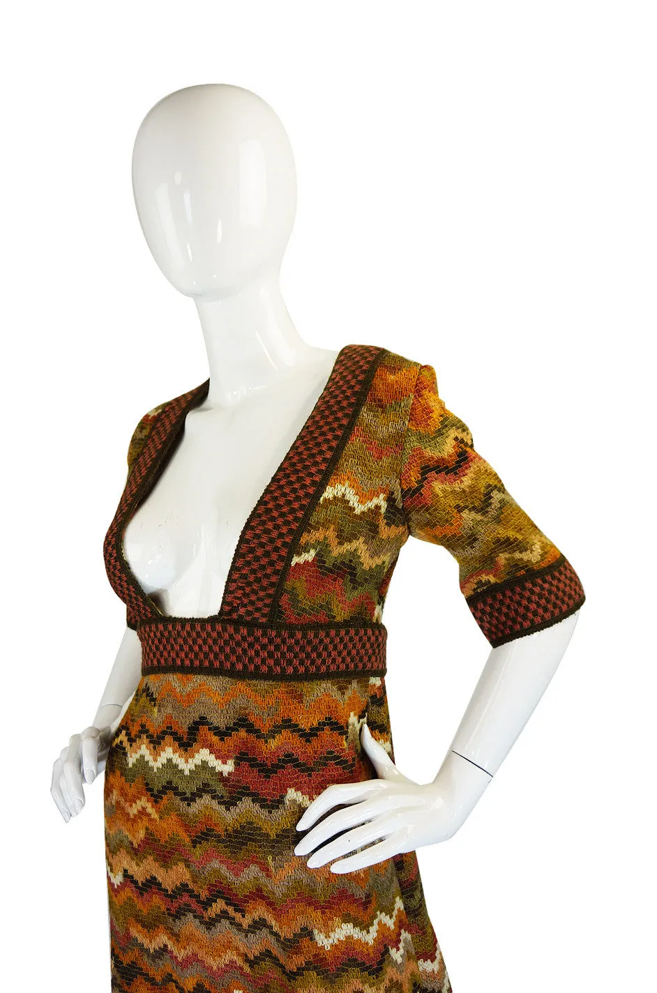 1970s Iconic Jean Varon Knit Maxi Dress
