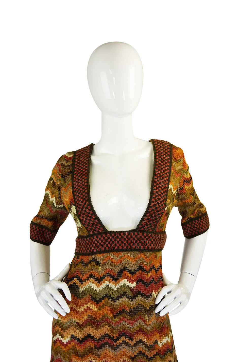 1970s Iconic Jean Varon Knit Maxi Dress