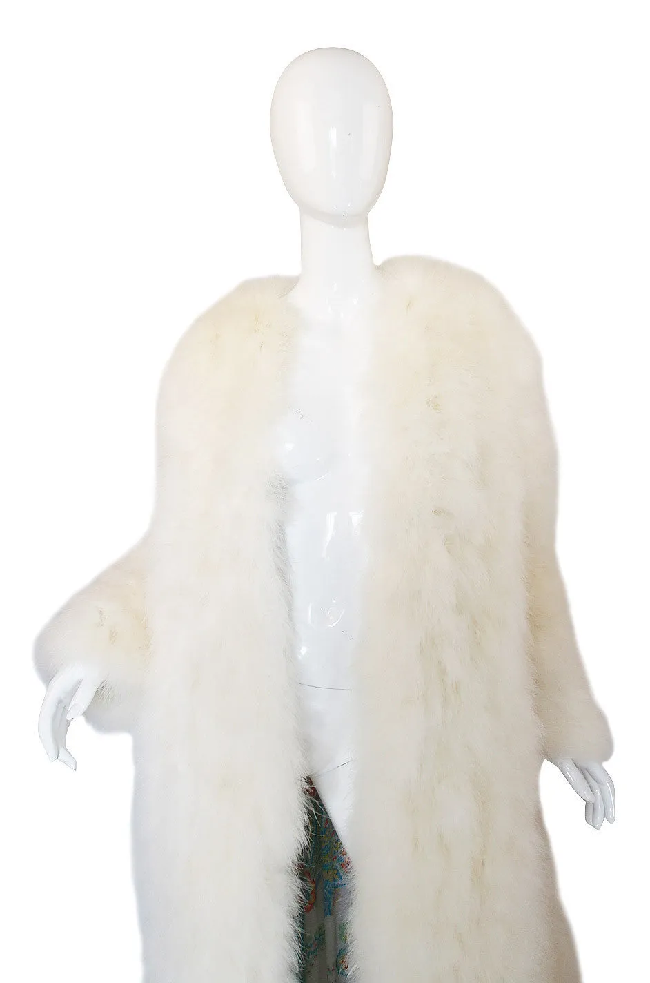 1973 Donald Brooks Ostrich Feather Maxi Coat