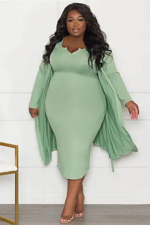 24 SET {Front Page Fashion} Green Tank Dress & Cardigan EXTENDED PLUS SIZE 4X