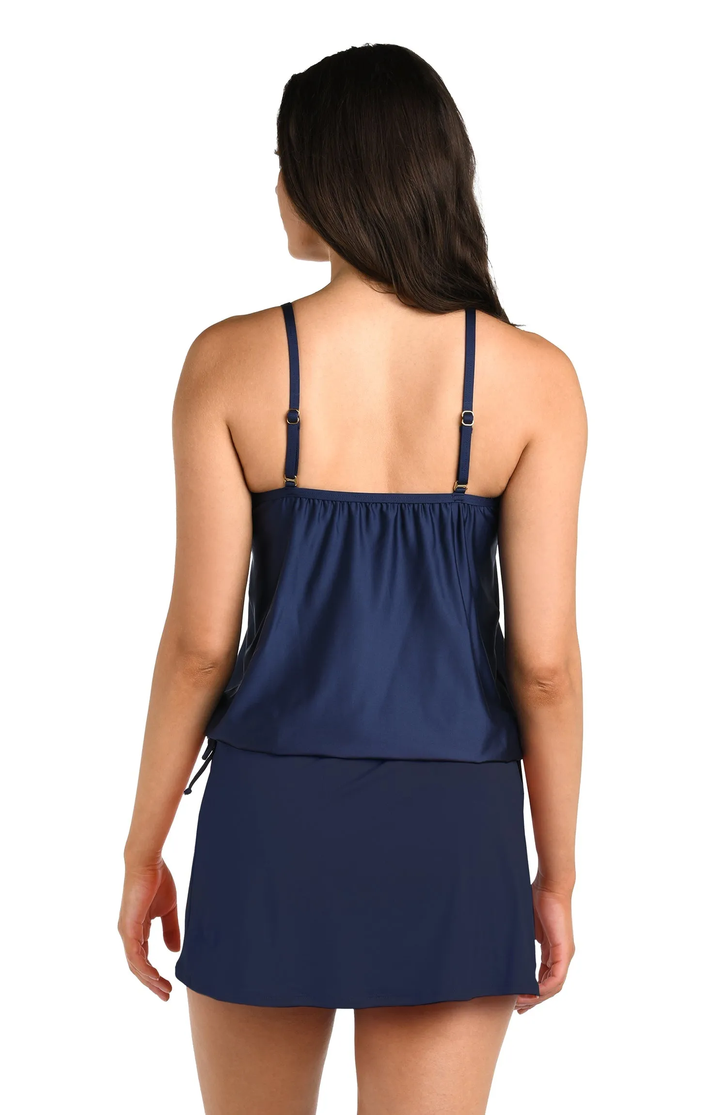 24th & Ocean Solid V-Neck Blouson Tankini