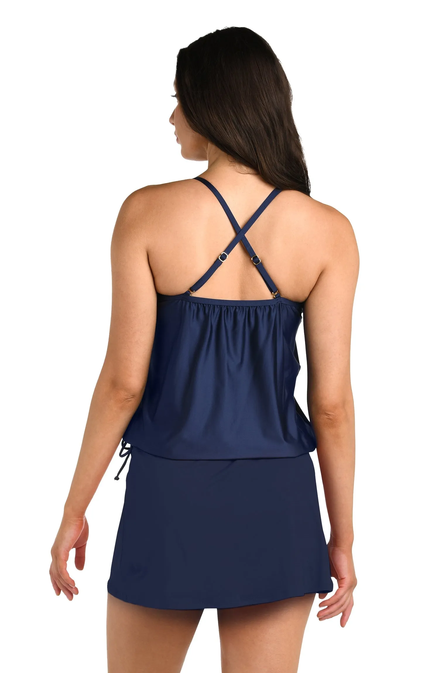24th & Ocean Solid V-Neck Blouson Tankini