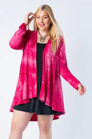 36 OT {See Me Clearly} VOCAL Raspberry Cardigan w/Studs PLUS SIZE XL 2X 3X