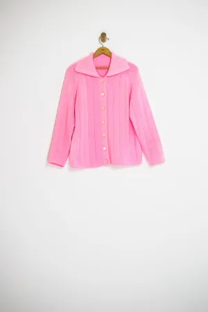 60’s BUBBLEGUM PINK CARDIGAN / MEDIUM