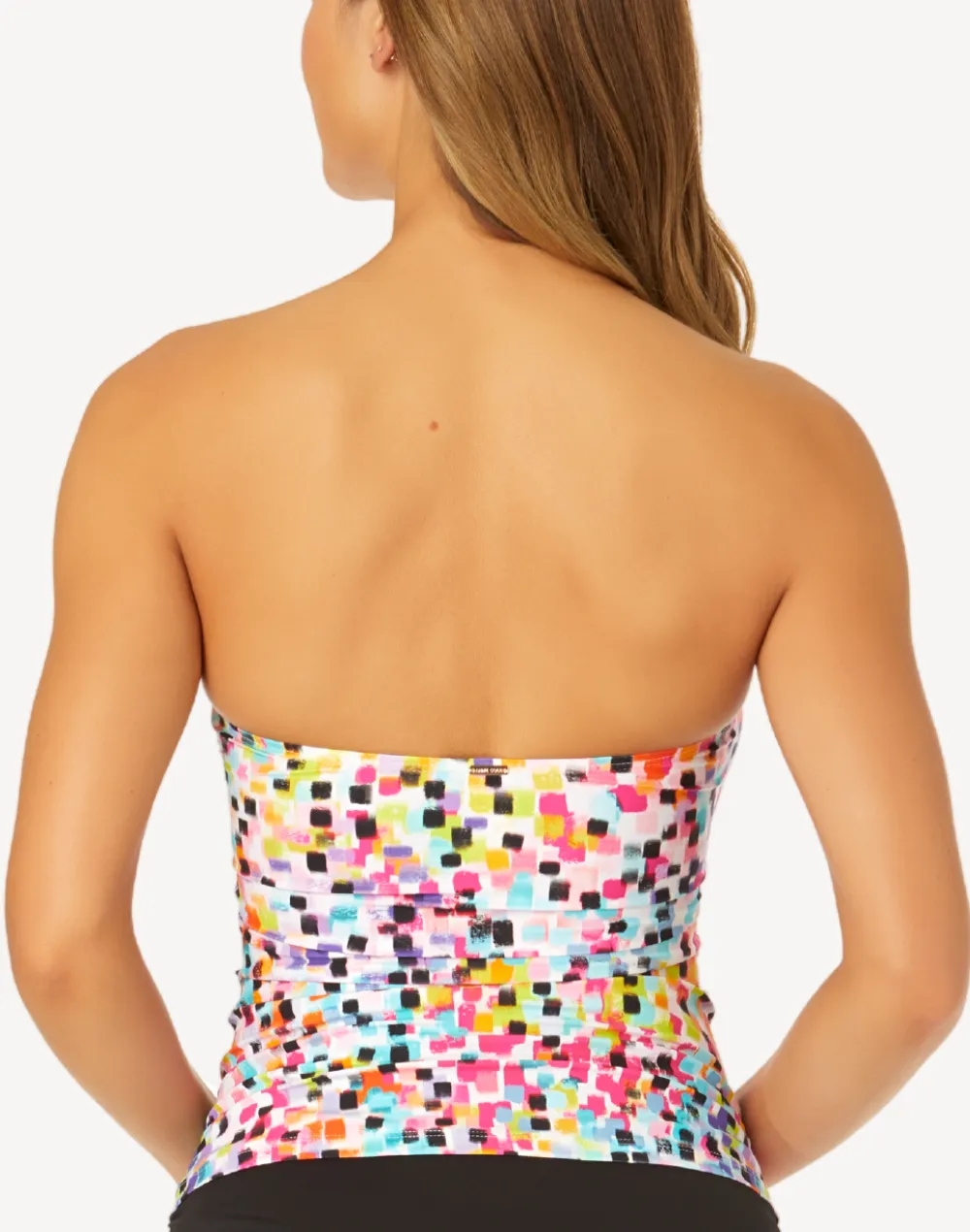 Abstract Dot Liz Twist Front Tankini Top