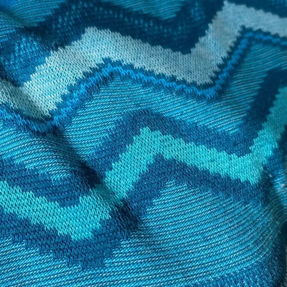 Alexis Maxi Skirt Patchwork Pattern Blue Size Medium Coasta Grandma Knit Made US