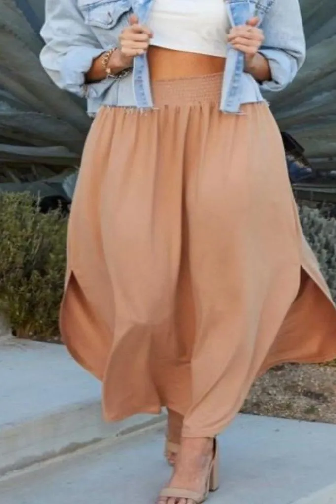 Allegra Maxi Camel Skirt