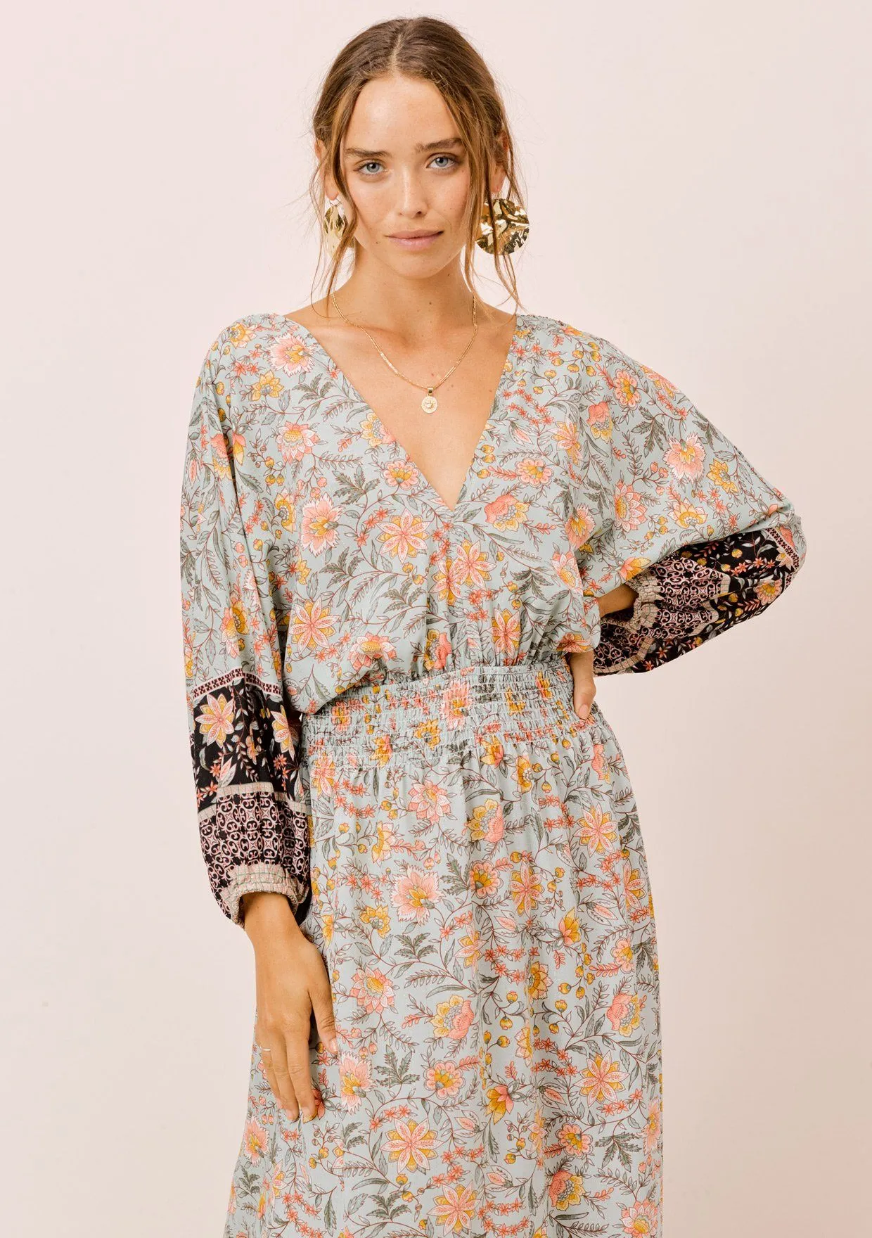 Amanda Volume Sleeve Maxi Dress