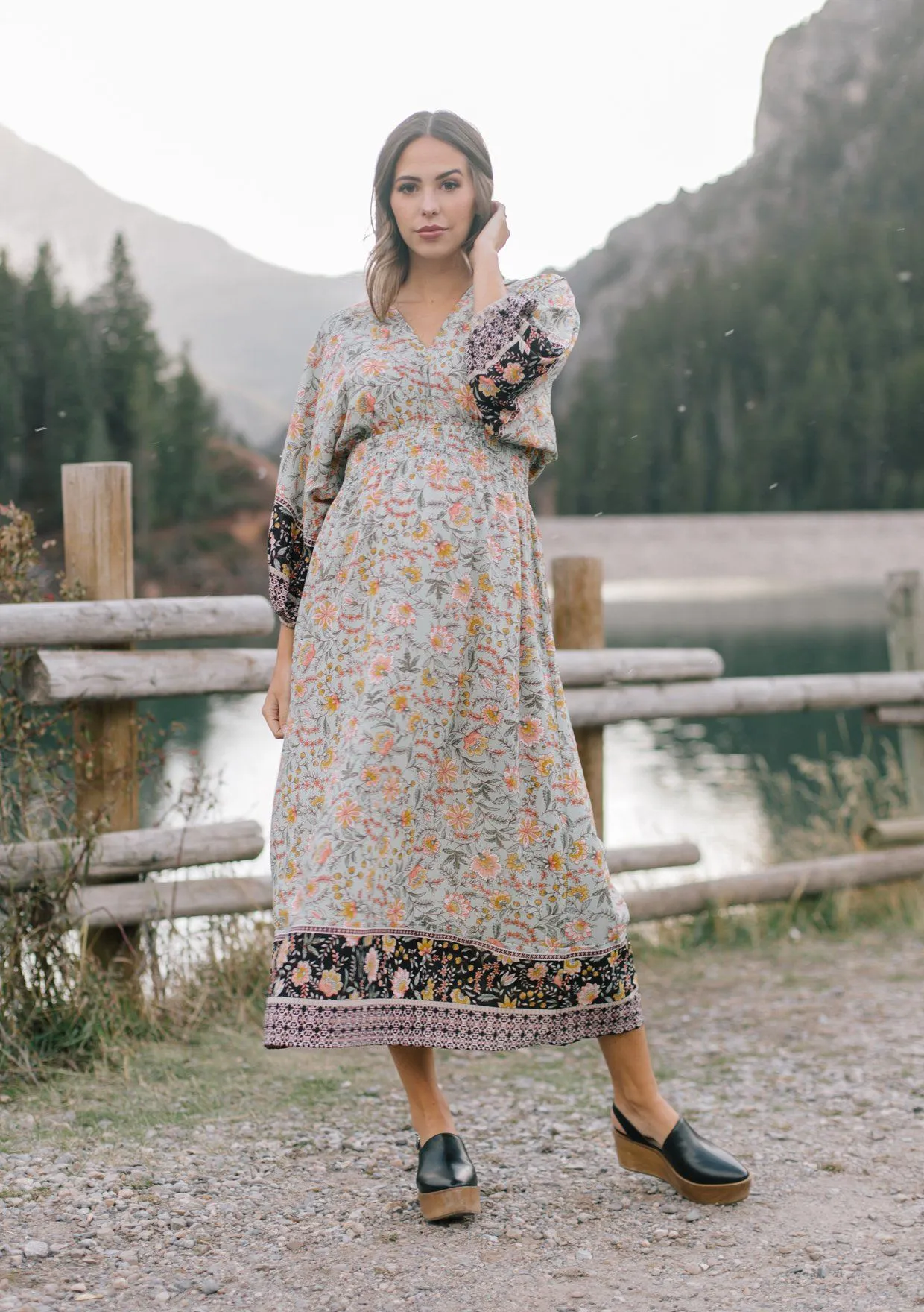 Amanda Volume Sleeve Maxi Dress