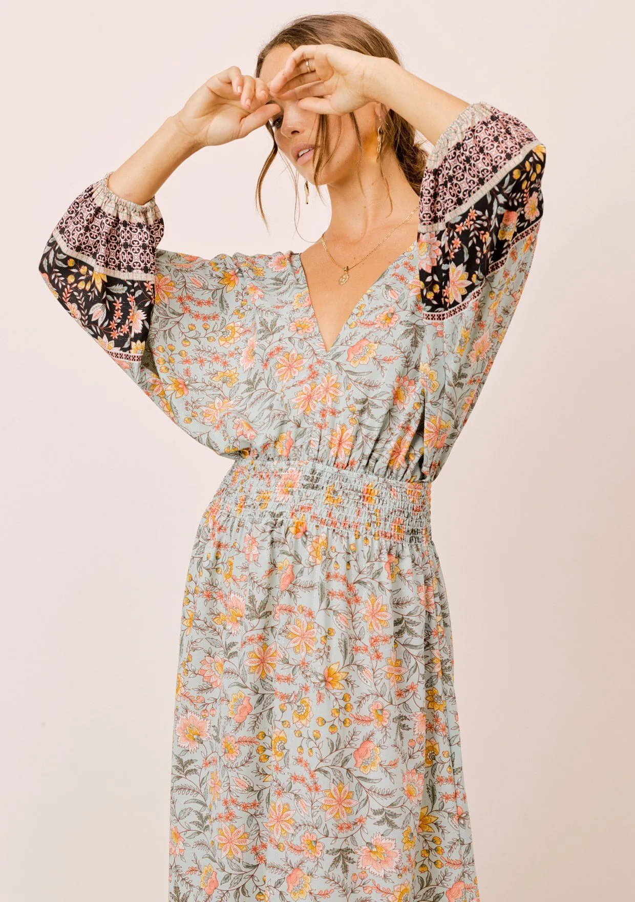 Amanda Volume Sleeve Maxi Dress