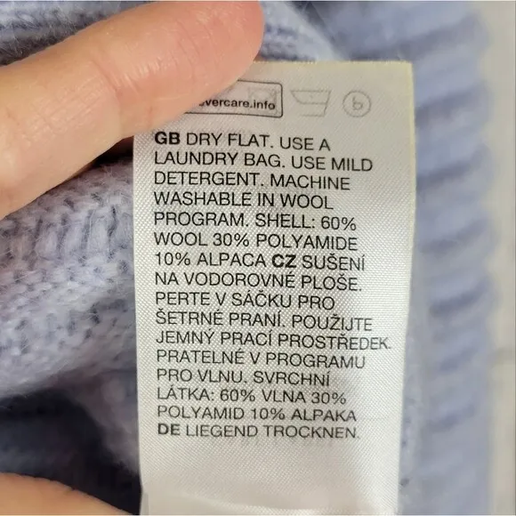 &amp; Other Stories Atelier baby blue crop wool knit button front cardigan sweater