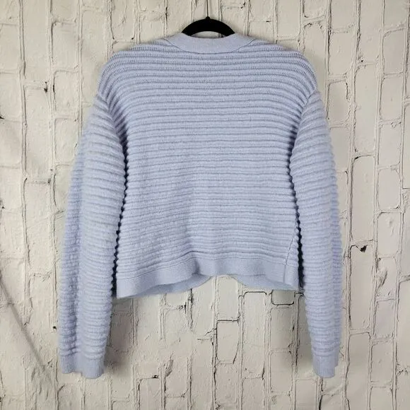 &amp; Other Stories Atelier baby blue crop wool knit button front cardigan sweater