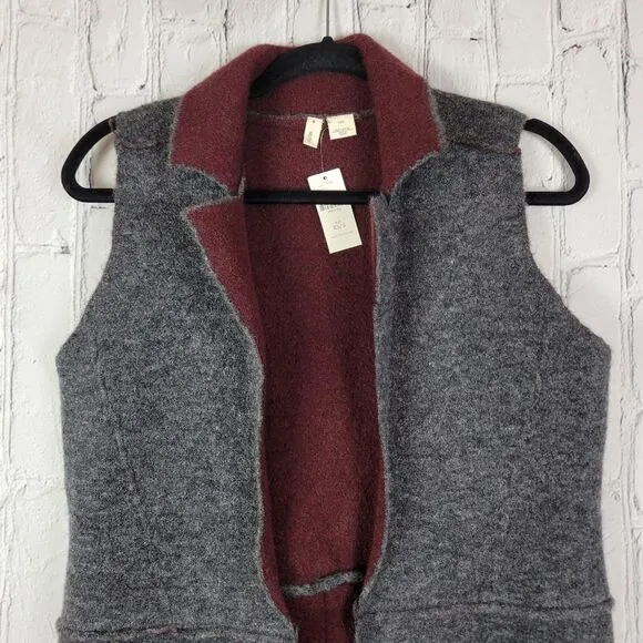 Anthropologie Moth Morris wool blend open front duster sleeveless sweater vest