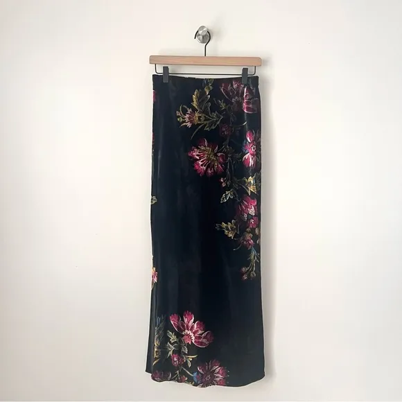 Anthropologie The Tilda Maxi Slip Skirt: Velvet Edition