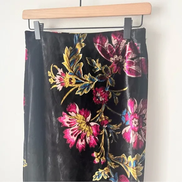 Anthropologie The Tilda Maxi Slip Skirt: Velvet Edition