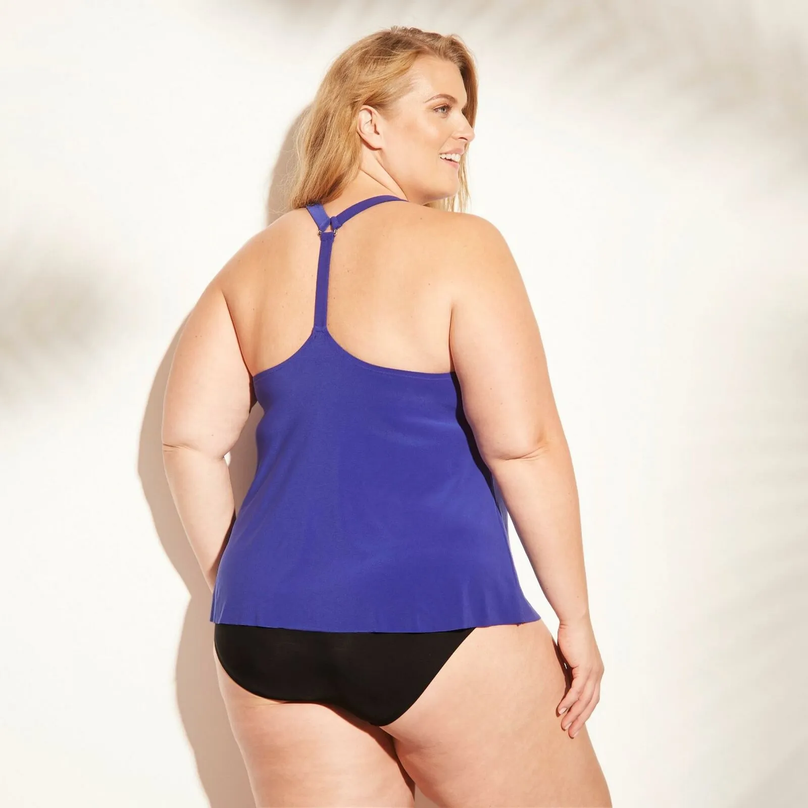 Aqua Green Women's Plus Size Racerback Tankini Top