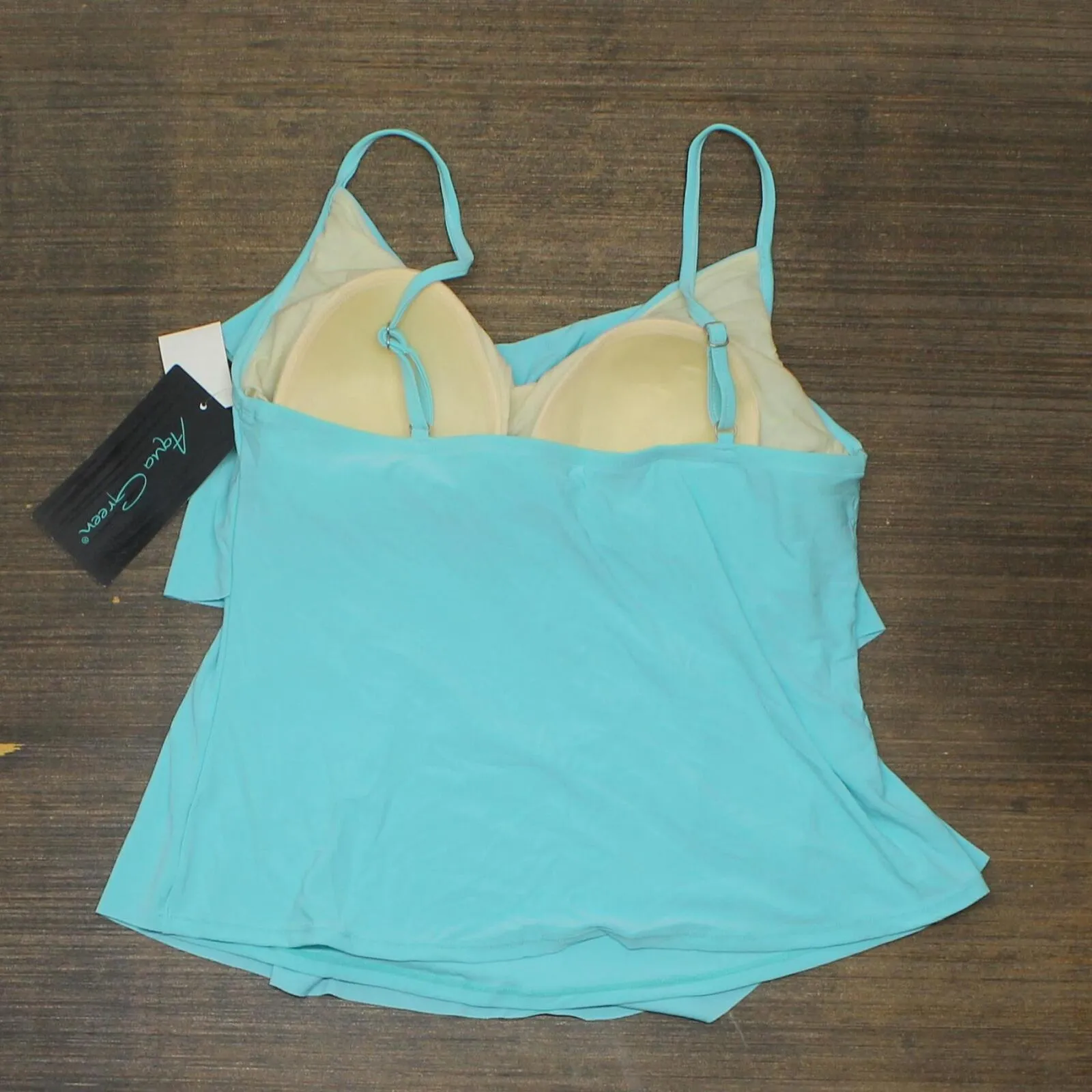Aqua Green Women's Tiered Tankini Top 54252256