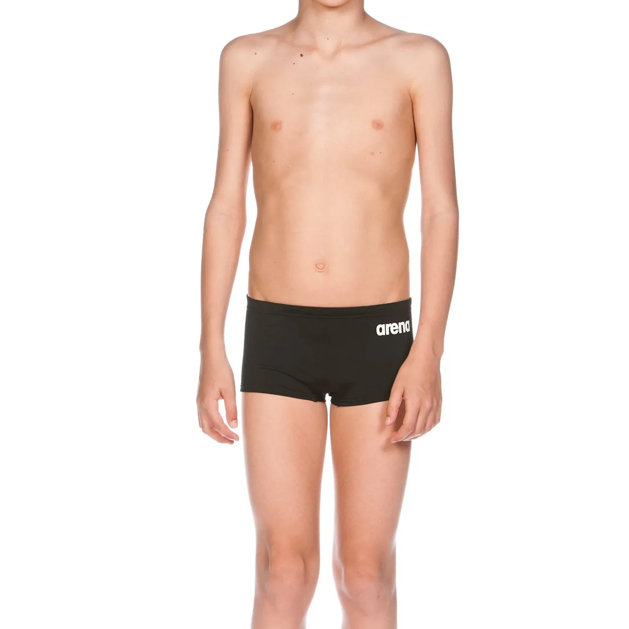 Arena Boy's Solid Short Jr Black-White