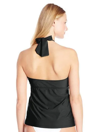 Athena Black Finesse Halter Wrap Tankini Top Swimwear Size 12