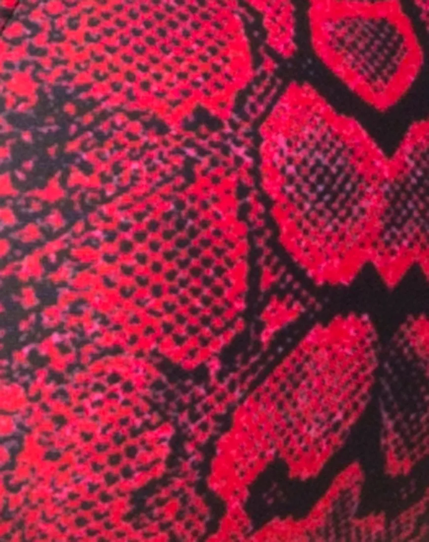 Ava Bikini Top in Red Snake