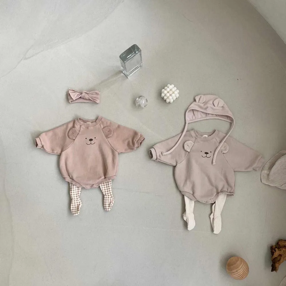 Baby Bear Bubble Romper | Beige