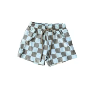 Baby Sprouts Boy's Swim Shorts- Checker In Seagrass