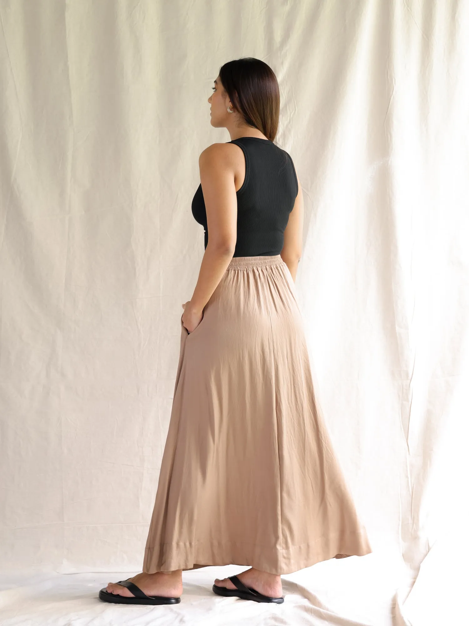 Back Elasticated Maxi Skirt