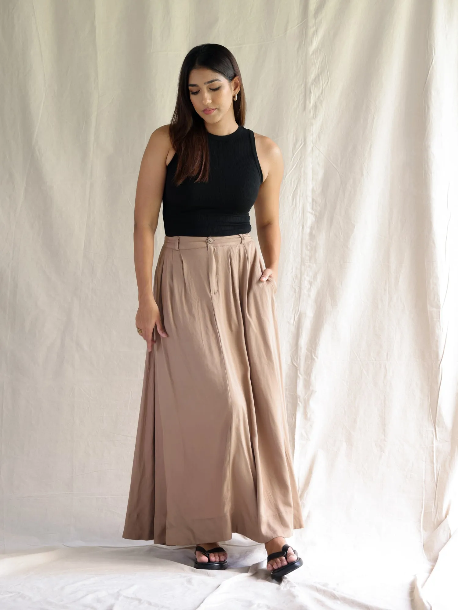 Back Elasticated Maxi Skirt
