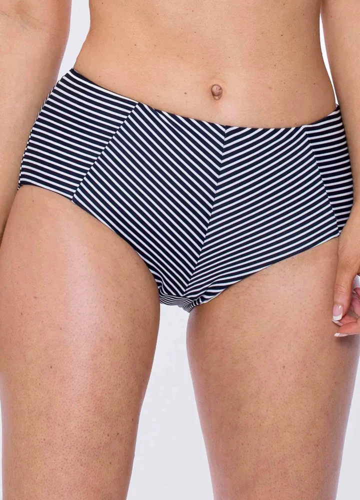 Bikini Bottom Striped Panelled Brief