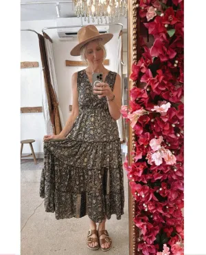 Black Gold Rider Maxi Dress