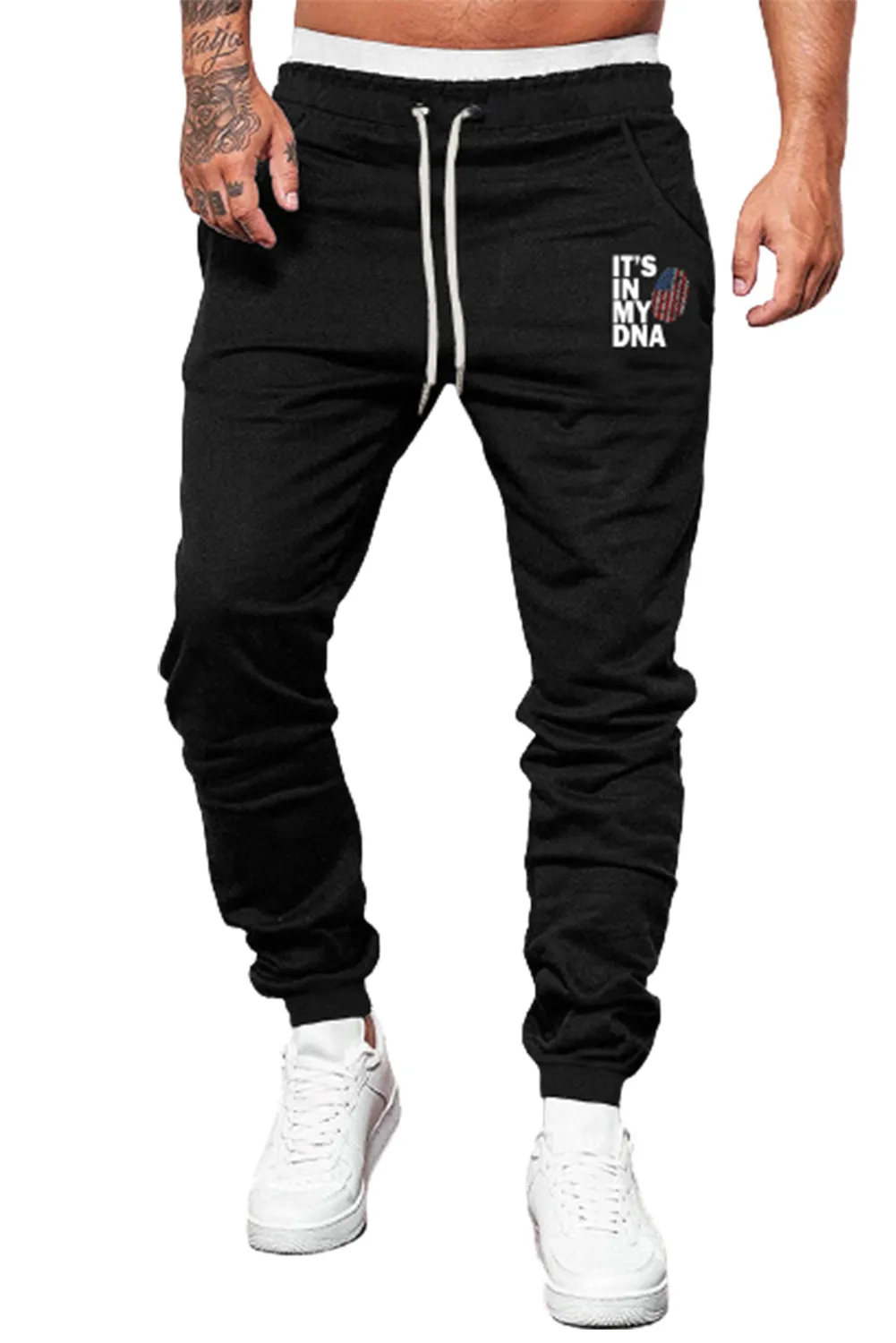 Black IT'S IN MY DNA Graphic Print Men's Jogger Pants