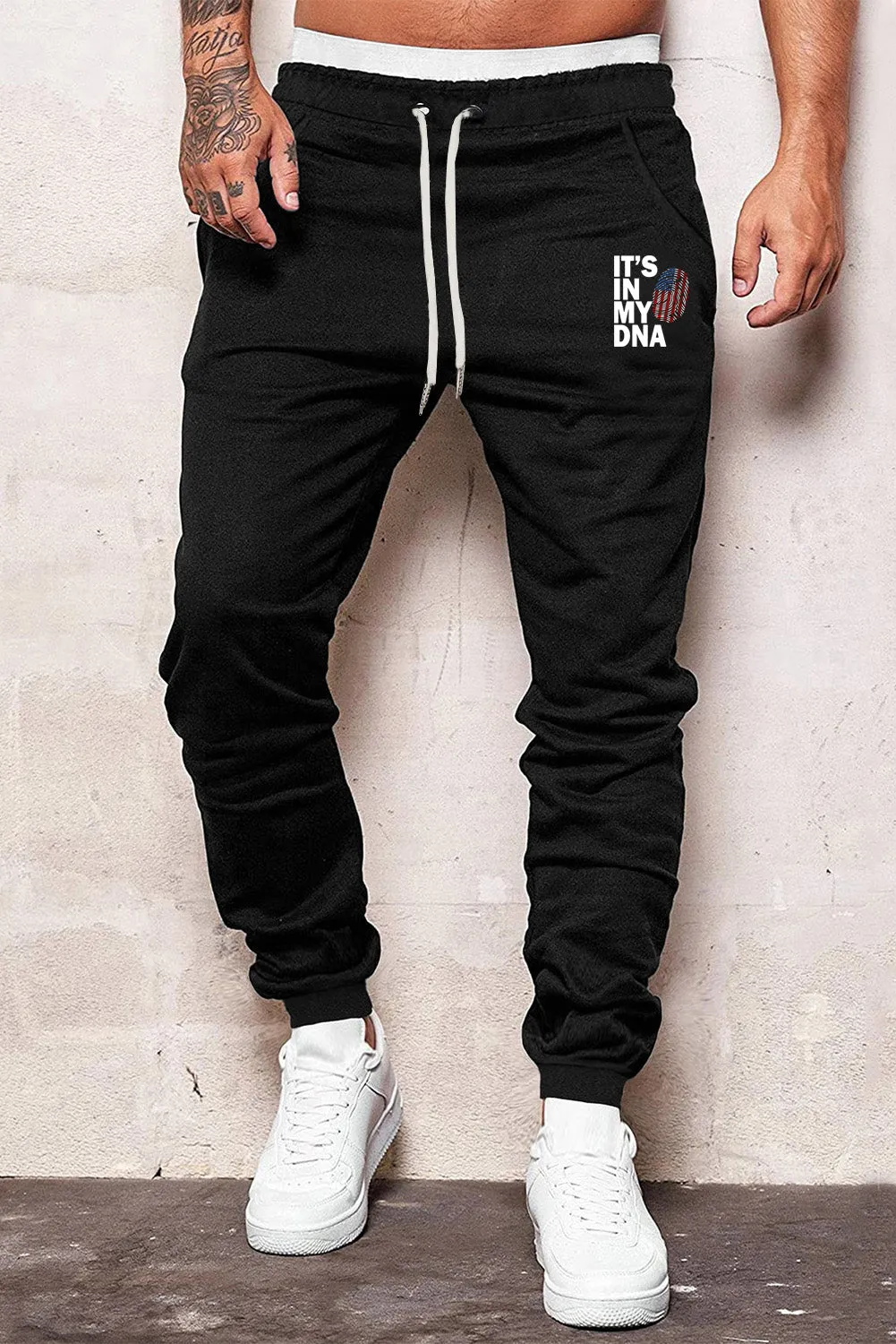 Black IT'S IN MY DNA Graphic Print Men's Jogger Pants