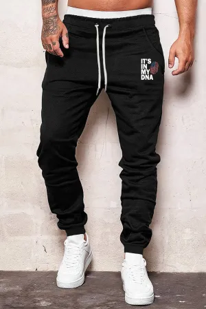 Black IT'S IN MY DNA Graphic Print Men's Jogger Pants