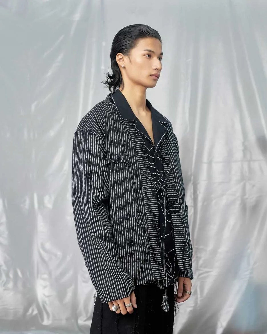 Block Printed Black Kimono