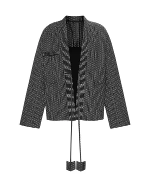 Block Printed Black Kimono