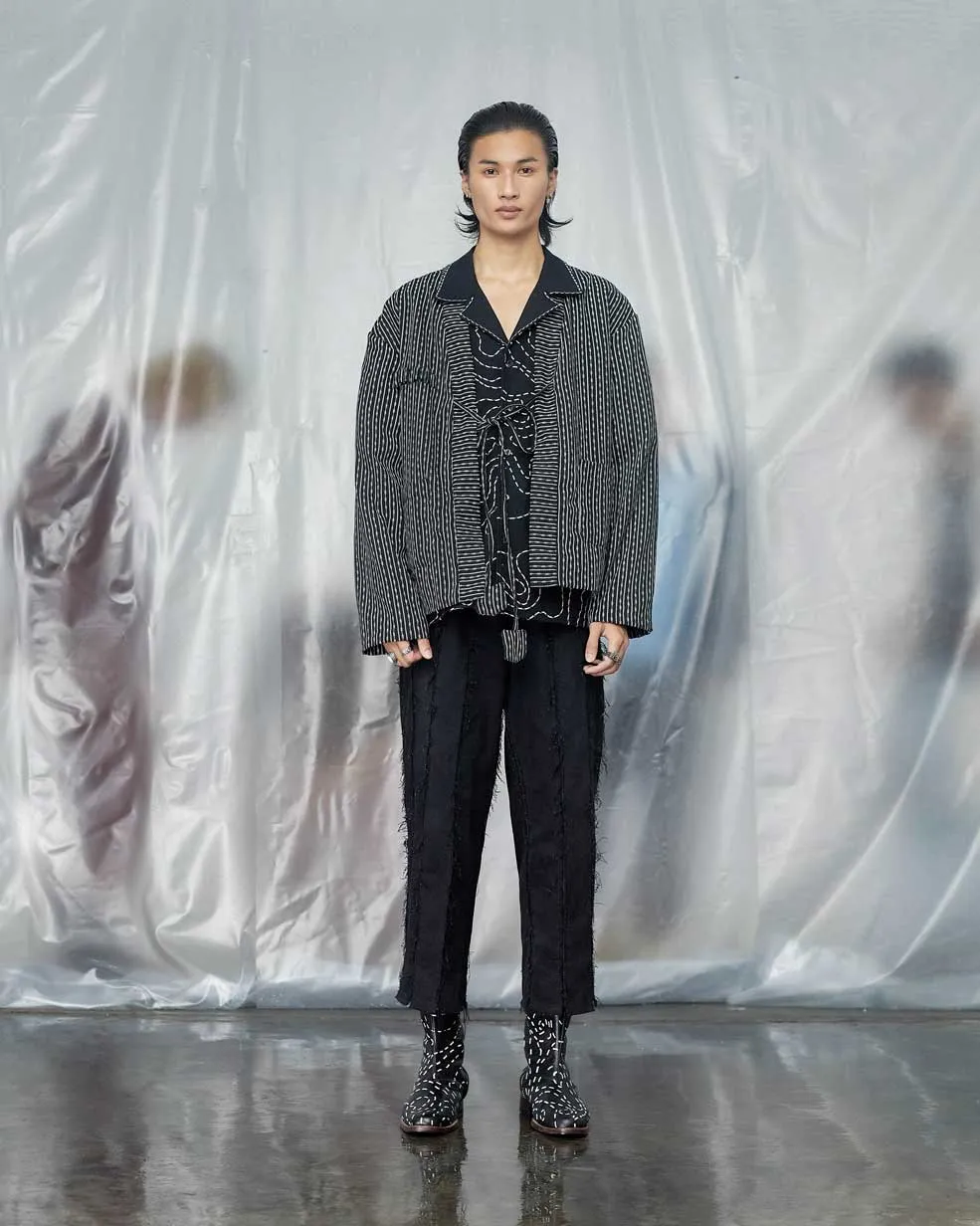 Block Printed Black Kimono