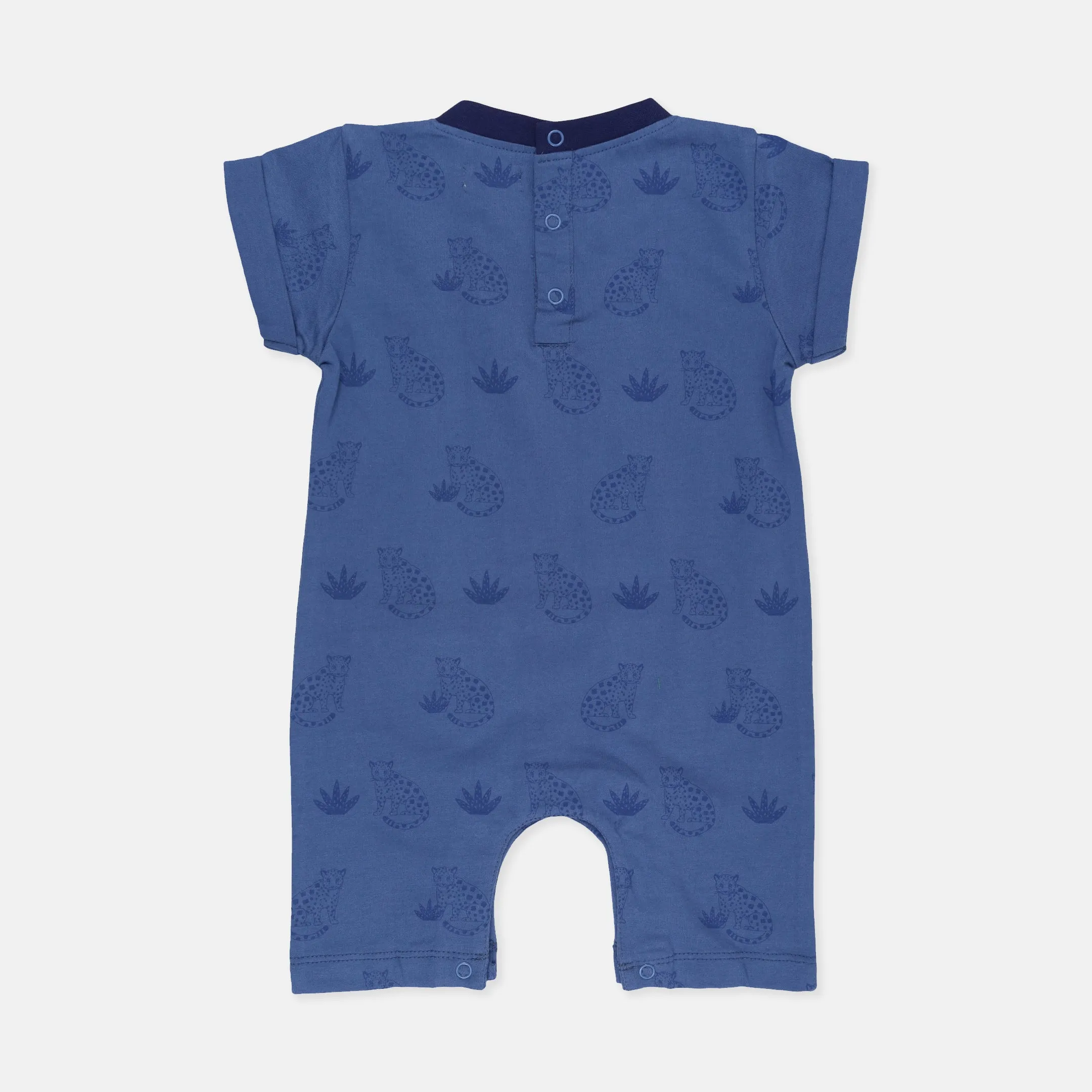 Blue Leopard Print Romper