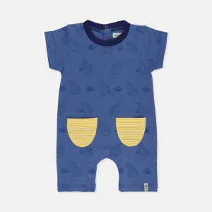 Blue Leopard Print Romper