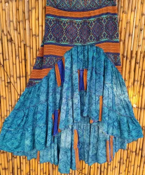 Blue Lotus Silk Skirt