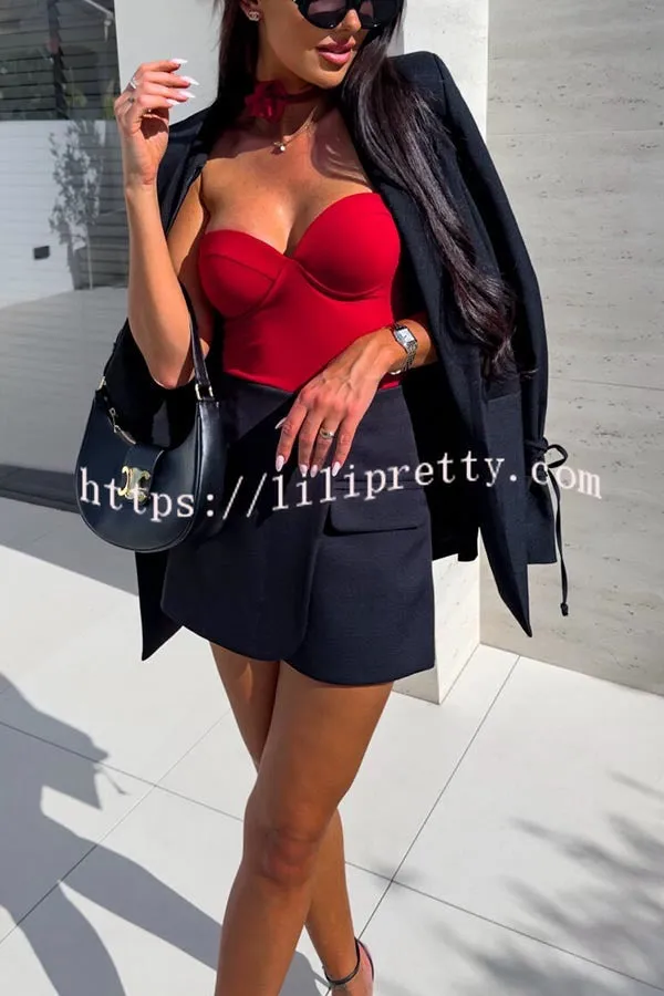 Body Feeling in Love Detachable Straps Sweetheart Neck Stretch Bodysuit / Romper