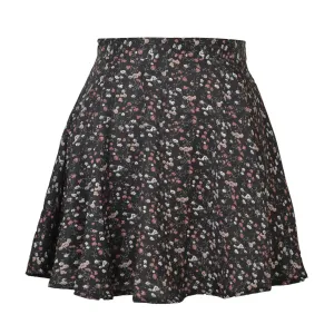 Boho Floral Print Party Mini Skirt High Waist Pleated Skirt Short Sexy Frills Mini Skirts For Women