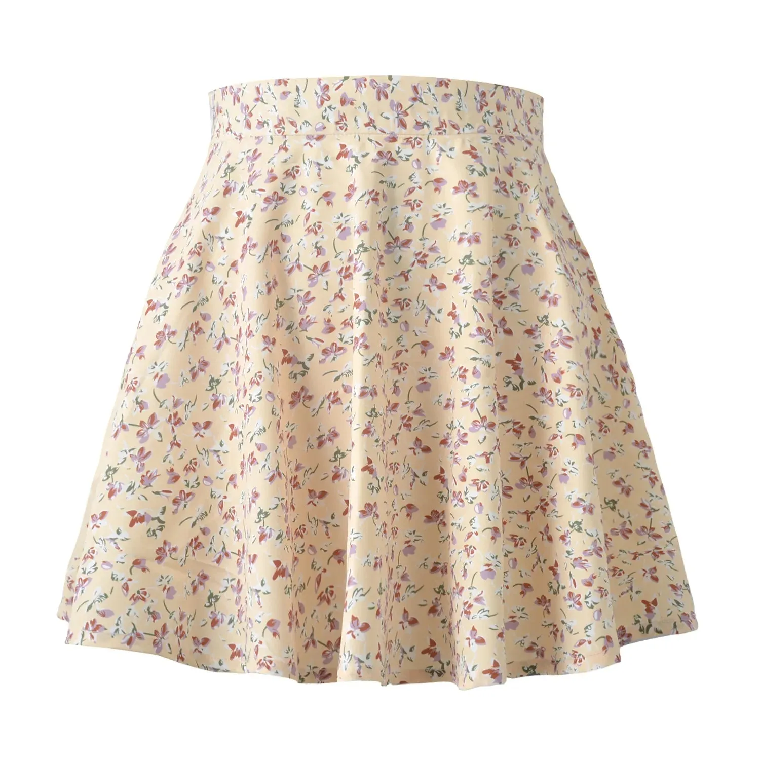 Boho Floral Print Party Mini Skirt High Waist Pleated Skirt Short Sexy Frills Mini Skirts For Women