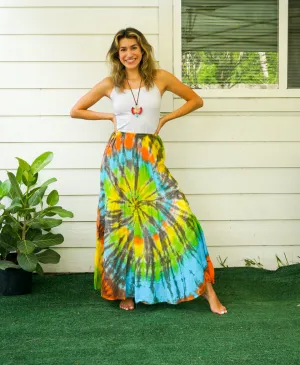 Boho Sunshine Hand Dyed Tiered Maxi Skirt