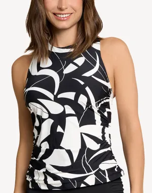 Botanical Domino Nora High Neck Tankini Top