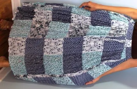 Broomstick Skirt ! Patch Print Crinkle Rayon ! One Size, Fits Most ! Peasant Boho !!