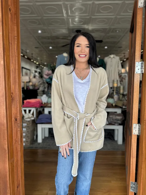 Camel & Cream Contrast Cardigan