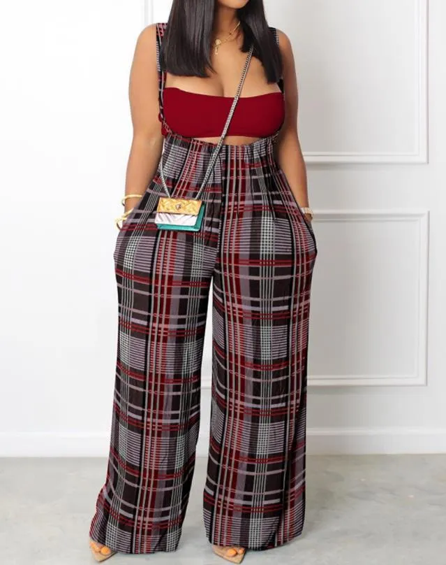 Casual Jumpsuits Fashion Flat Pocket  Asymmetrical Neck Sleeveless Wide Leg  Jumpsuit