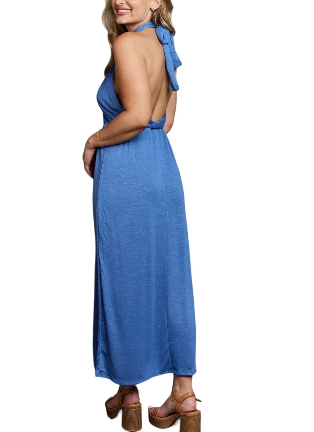 Celestial Cobalt Criss Cross Maxi Dress