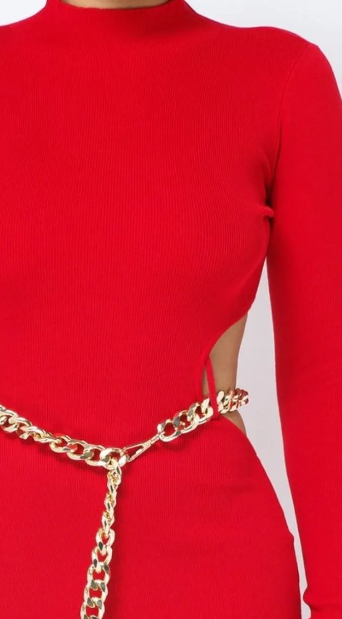 Chain Red Sexy Dress